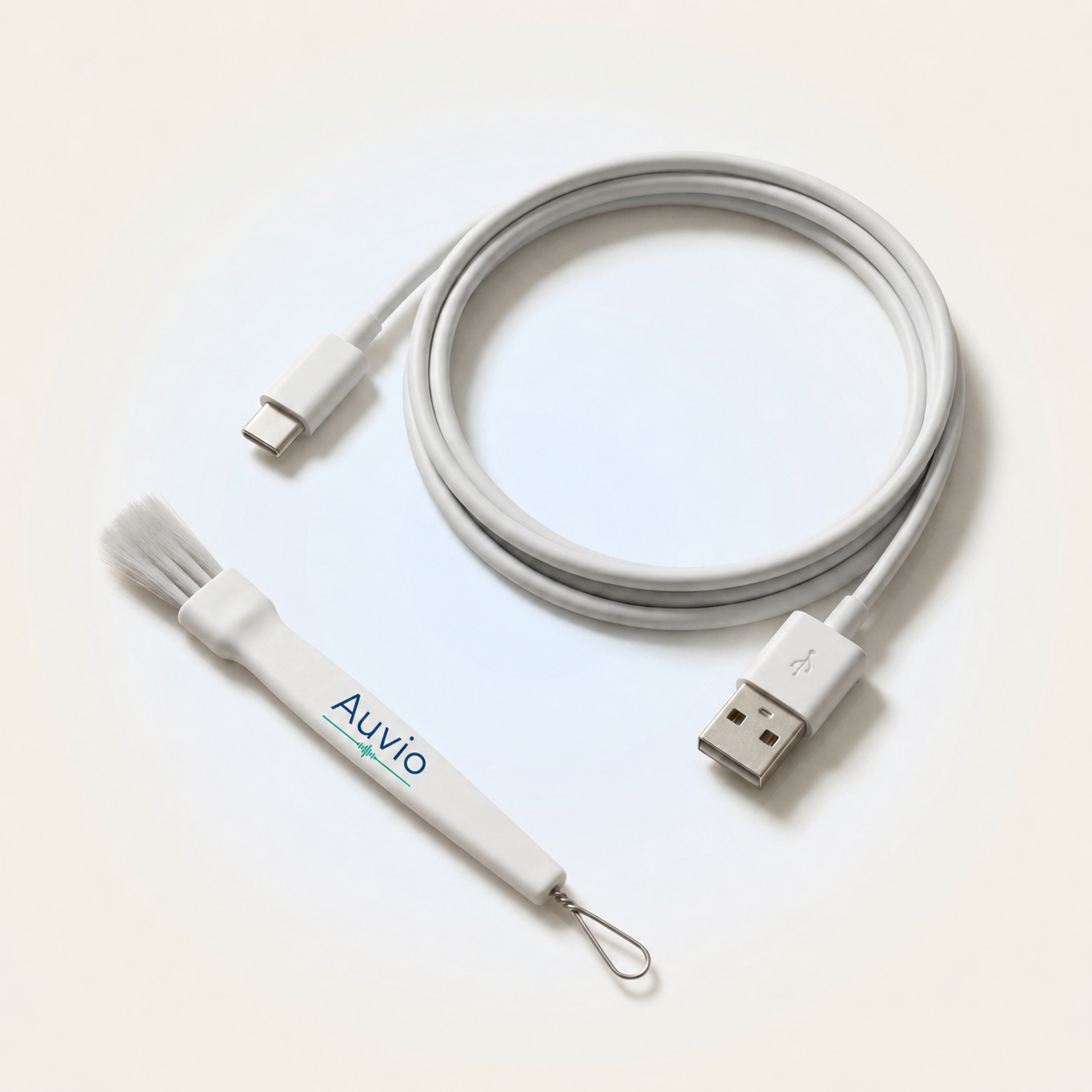 Cleaning brush + USB-C cable